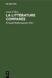 Cover La littérature comparée