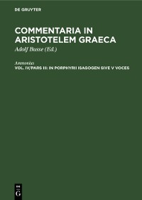 Cover In Porphyrii Isagogen sive V voces