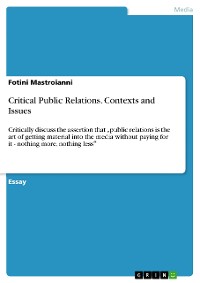 Cover Critical Public Relations. Contexts and Issues