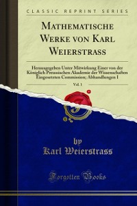Cover Mathematische Werke von Karl Weierstrass