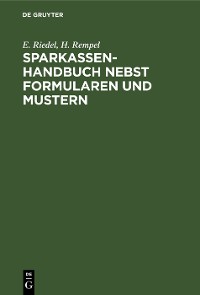 Cover Sparkassenhandbuch nebst Formularen und Mustern