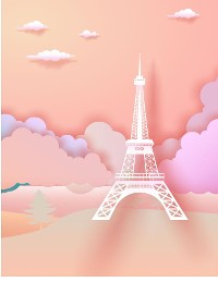 Cover Chic, Elegant, and Fun 3D Eiffel Tower Sticker Scene