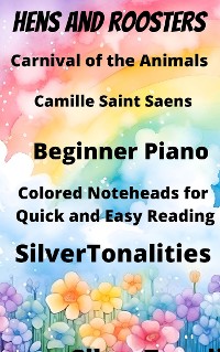 Cover Hens and Roosters Beginner Piano Sheet Music with Colored Notation