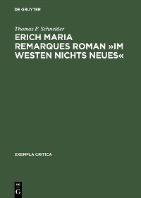 Cover Erich Maria Remarques Roman »Im Westen nichts Neues«