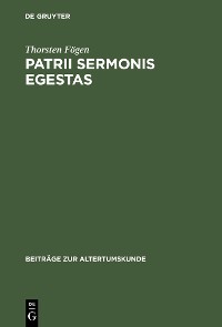 Cover Patrii sermonis egestas