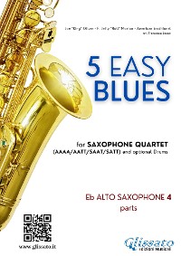 Cover Alto Sax 4 parts "5 Easy Blues" for Saxophone Quartet