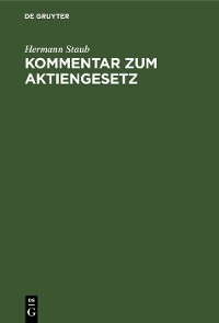 Cover Kommentar zum Aktiengesetz