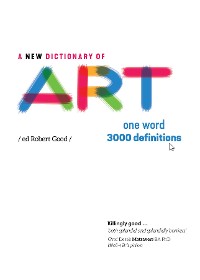 Cover A New Dictionary of Art