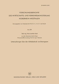 Cover Untersuchungen über den Abhebedruck von Brenngasen