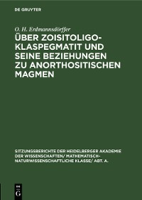 Cover Über Zoisitoligoklaspegmatit und seine Beziehungen zu anorthositischen Magmen