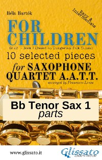 Cover Bb Tenor Saxophone 1 part of "For Children" by Bartók for Sax Quartet