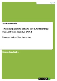 Cover Trainingsplan und Effekte des Krafttrainings bei Diabetes mellitus Typ 2