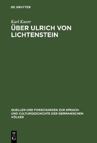 Cover Über Ulrich von Lichtenstein