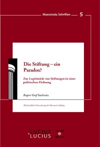 Cover Die Stiftung - ein Paradox?