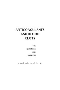 Cover Anticoagulants and Blood Clots