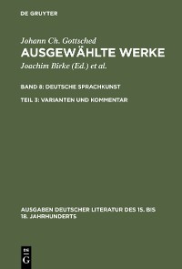 Cover Deutsche Sprachkunst. Varianten und Kommentar
