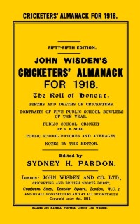 Cover Wisden Cricketers'' Almanack 1918