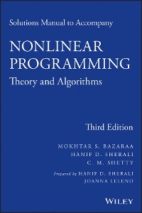 Cover Solutions Manual to accompany Nonlinear Programming