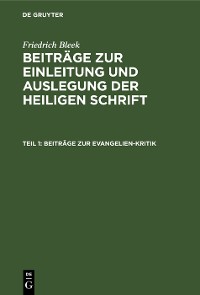 Cover Beiträge zur Evangelien-Kritik