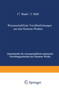 Cover Wissenschaftliche Veröffentlichungen aus den Siemens-Werken