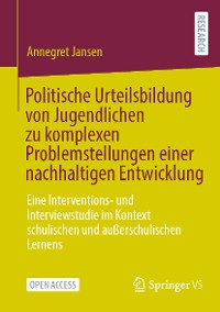 Cover Politische Urteilsbildung von Jugendlichen zu komplexen Problemstellungen einer nachhaltigen Entwicklung