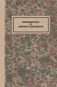 Cover Erinnerungen an Heinrich Curschmann