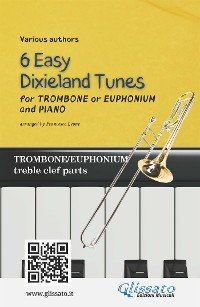 Cover Trombone or Euphonium & Piano "6 Easy Dixieland Tunes" solo treble clef parts