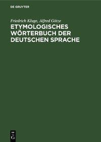 Cover Etymologisches Wörterbuch der deutschen Sprache