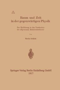 Cover Raum und Zeit in der gegenwärtigen Physik