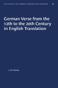 Cover German Verse from the 12th to the 20th Century in English Translation