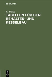 Cover Tabellen für den Behälter- und Kesselbau