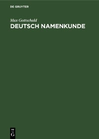 Cover Deutsch Namenkunde