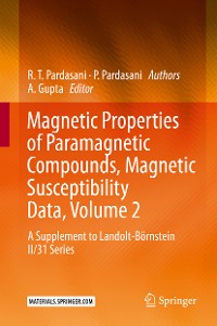 Cover Magnetic Properties of Paramagnetic Compounds, Magnetic Susceptibility Data, Volume 2