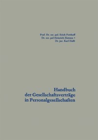 Cover Handbuch der Gesellschaftsverträge in Personalgesellschaften