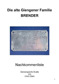 Cover Die alte Giengener Familie BRENDER