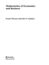 Cover Mathematics of Economics and Business