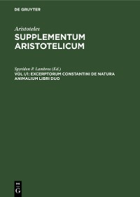 Cover Excerptorum Constantini de natura animalium libri duo
