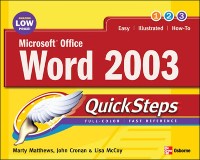 Cover Microsoft Office Word 2003 QuickSteps