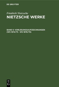 Cover Vorlesungsaufzeichnungen (WS 1874/75 - WS 1878/79)