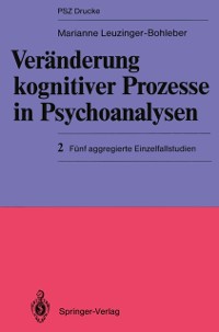 Cover Veränderung kognitiver Prozesse in Psychoanalysen