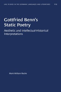 Cover Gottfried Benn's Static Poetry