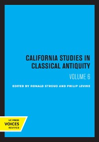 Cover California Studies in Classical Antiquity, Volume 6