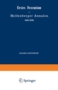 Cover Erstes Dezennium der Helfenberger Annalen 1886/1895 / Helfenberger Annalen 1896