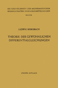 Cover Theorie der Gewöhnlichen Differentialgleichungen
