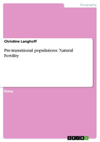 Cover Pre-transitional populations: Natural Fertility