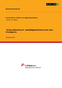 Cover "Kulturvölkerformel" und Religionsfreiheit unter dem Grundgesetz