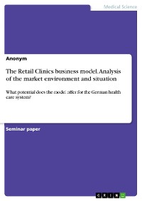 Cover The Retail Clinics business model. Analysis of the market environment and situation