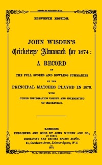 Cover Wisden Cricketers'' Almanack 1874