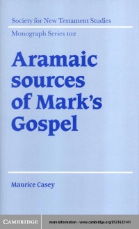 Cover Aramaic Sources of Mark's Gospel