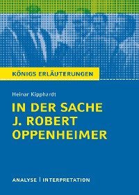 Cover In der Sache J. Robert Oppenheimer. Königs Erläuterungen.